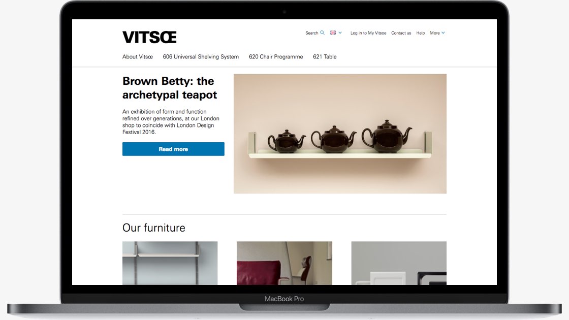 Vitsoe's new homepage